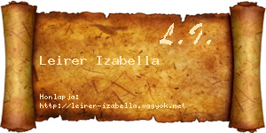 Leirer Izabella névjegykártya